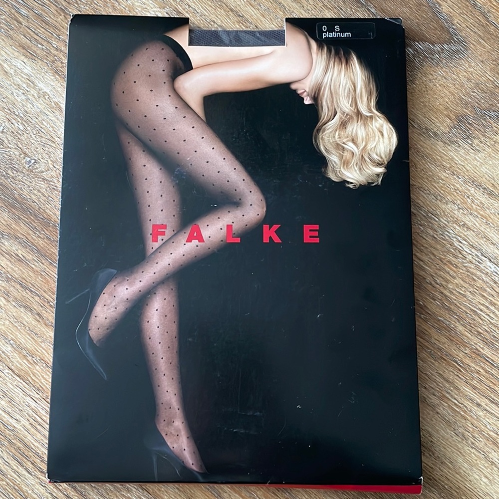 Falke Platinum Gray Dot Tights NWT